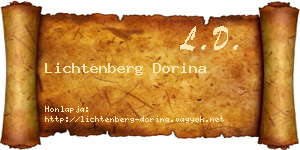Lichtenberg Dorina névjegykártya